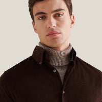 Micro Cord Button-Down Shirt in Java