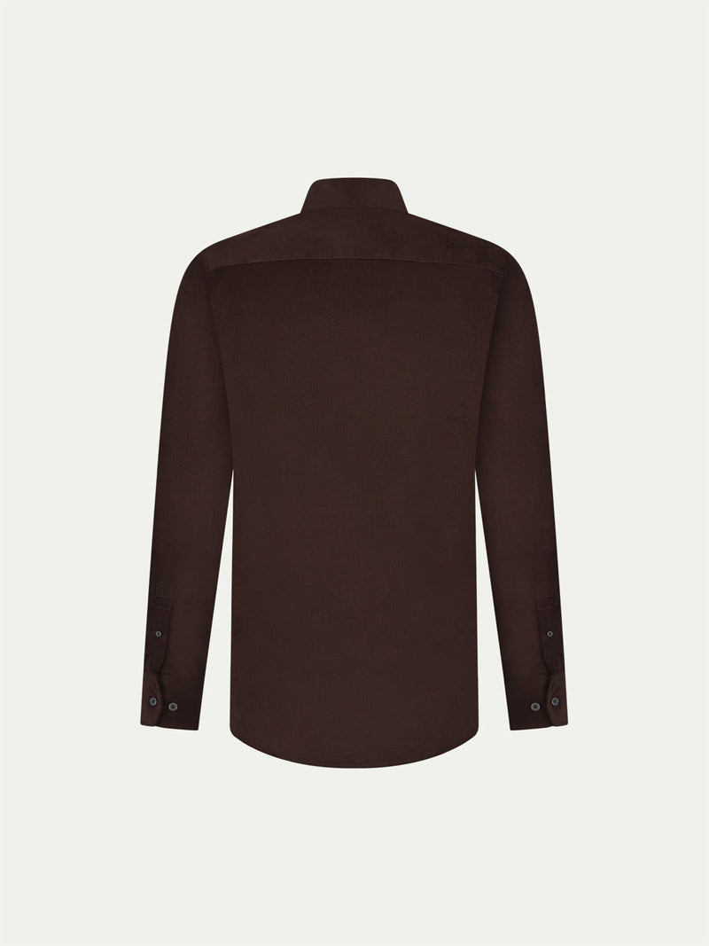 Micro Cord Button-Down Shirt in Java