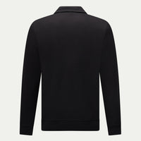 Jersey Interlock Zip Funnel Sweat in Black