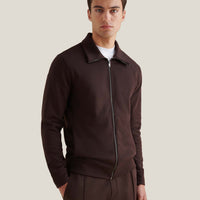 Jersey Interlock Zip Funnel Sweat in Java