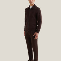 Jersey Interlock Zip Funnel Sweat in Java