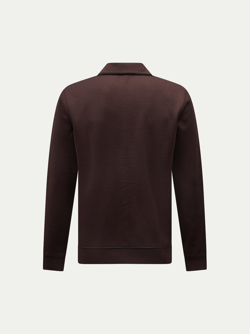 Jersey Interlock Zip Funnel Sweat in Java