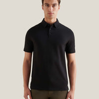 Slub Jersey Polo Shirt in Black