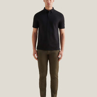 Slub Jersey Polo Shirt in Black