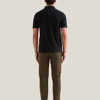 Slub Jersey Polo Shirt in Black