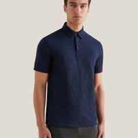 Slub Jersey Polo Shirt in Dark Sapphire Navy