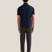 Slub Jersey Polo Shirt in Dark Sapphire Navy