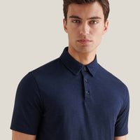 Slub Jersey Polo Shirt in Dark Sapphire Navy