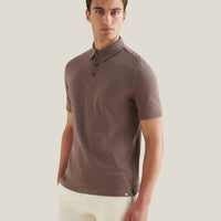 Slub Jersey Polo Shirt in Iron