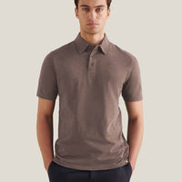 Slub Jersey Polo Shirt in Iron