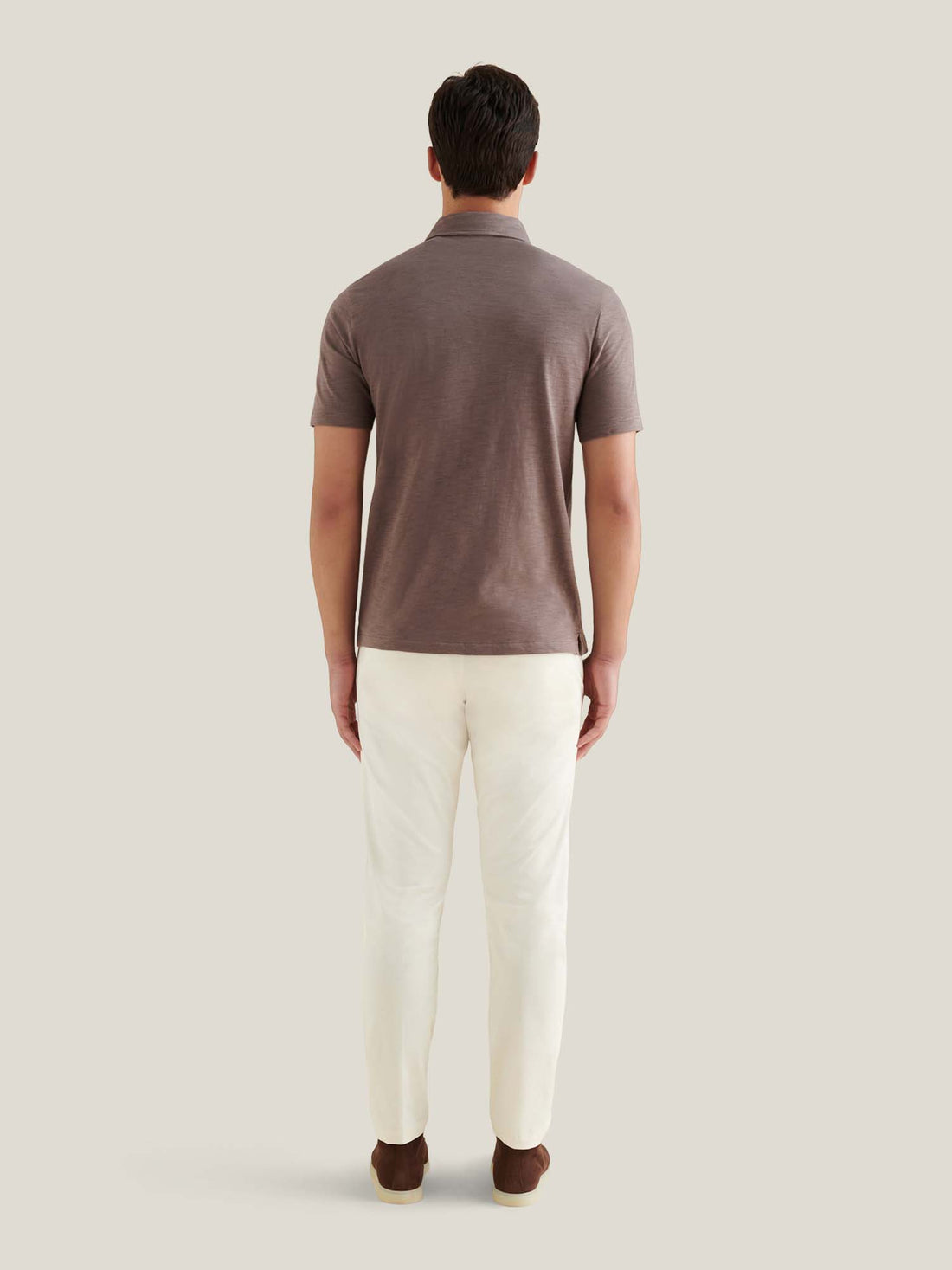 Slub Jersey Polo Shirt in Iron