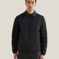 Light Padded Collar Bomber Jacket in Black