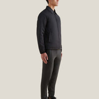 Light Padded Collar Bomber Jacket in Black