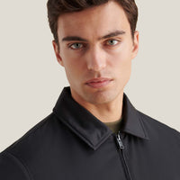 Light Padded Collar Bomber Jacket in Black