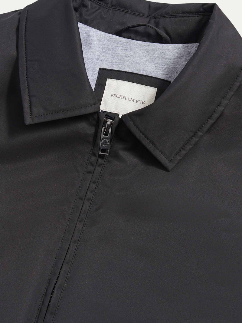 Light Padded Collar Bomber Jacket in Black