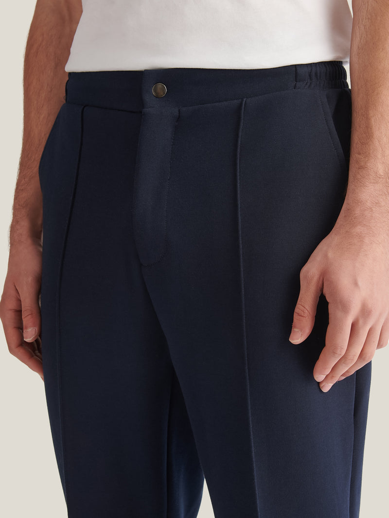 Riva Jersey Interlock Trouser in Dark Sapphire Navy