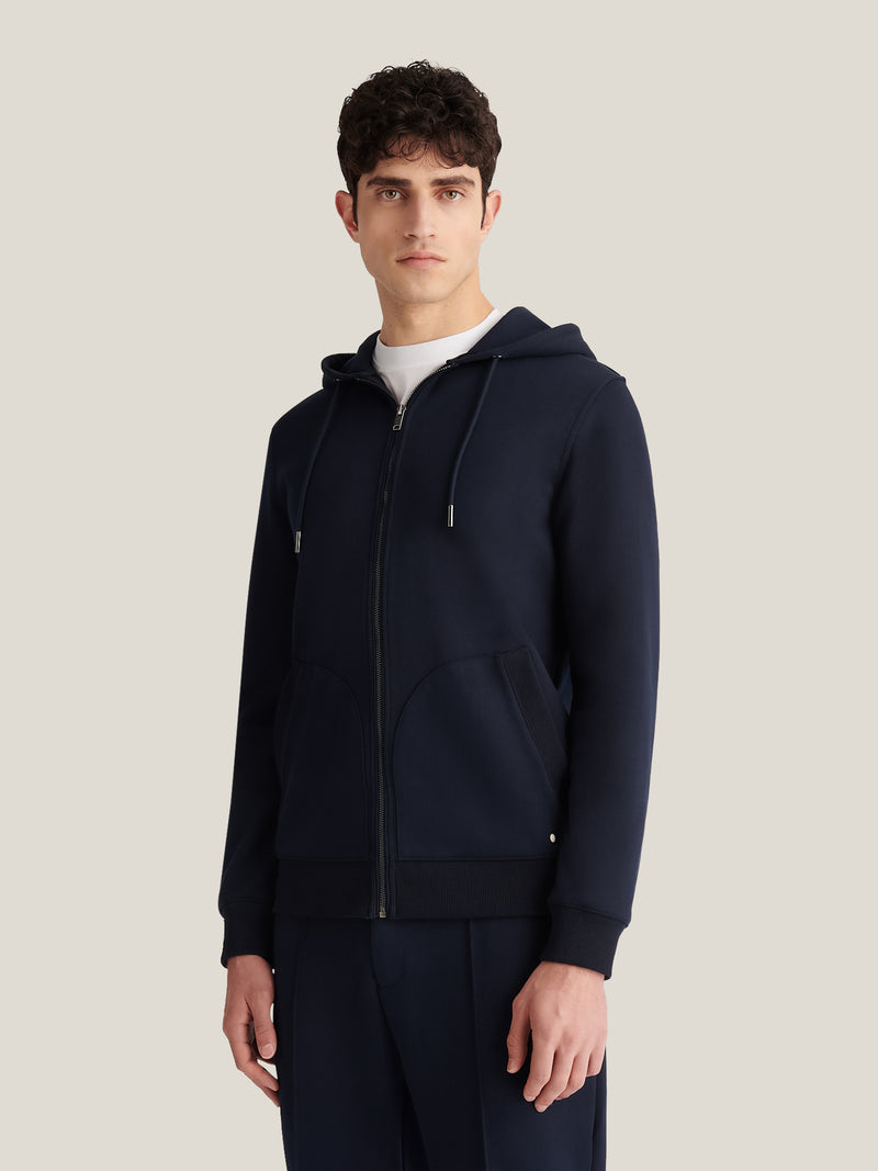 Riva Zip Hooded Jacket in Dark Sapphire Navy