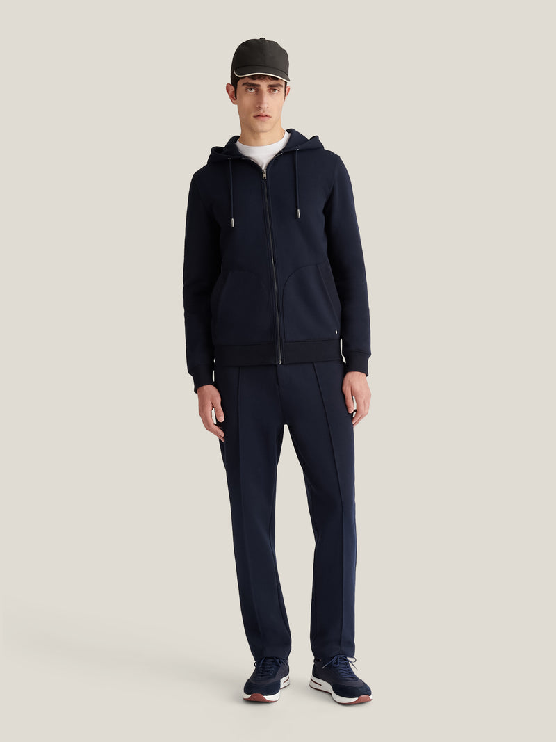 Riva Zip Hooded Jacket in Dark Sapphire Navy