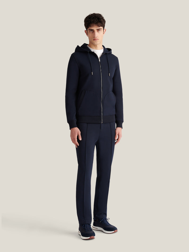 Riva Zip Hooded Jacket in Dark Sapphire Navy
