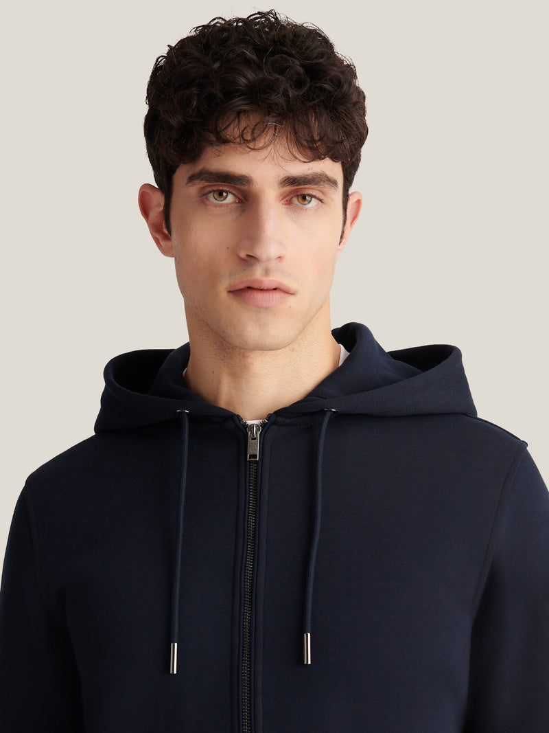Riva Zip Hooded Jacket in Dark Sapphire Navy