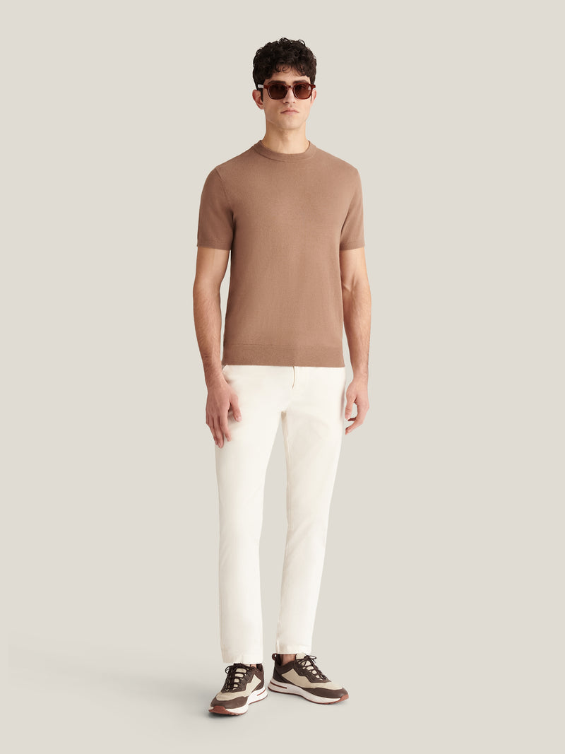 Genovese Knitted T-Shirt in Caribou
