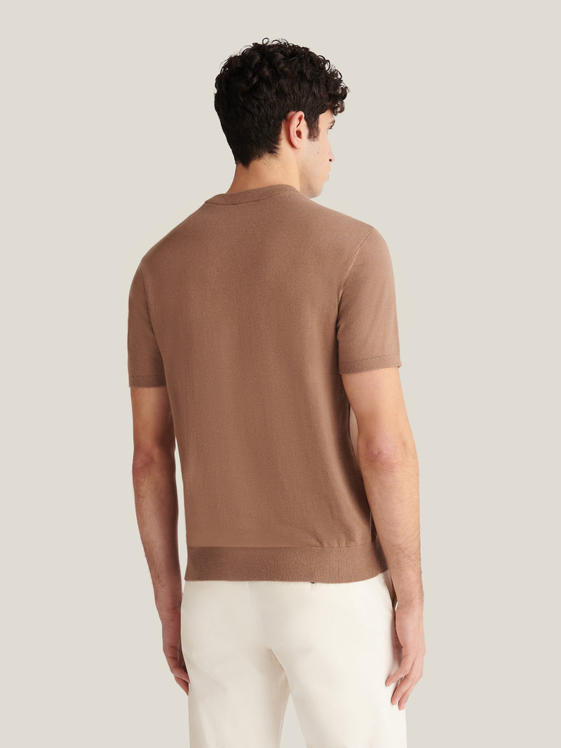 Genovese Knitted T-Shirt in Caribou