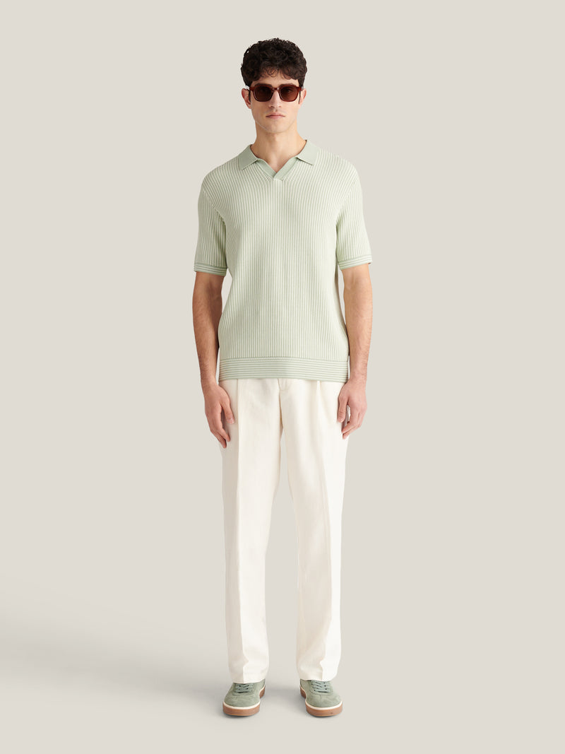 Sidney Revere Knit Polo in Seafoam