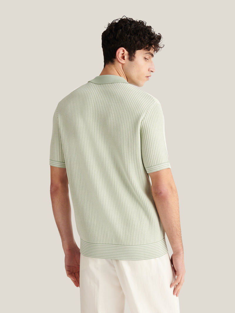 Sidney Revere Knit Polo in Seafoam