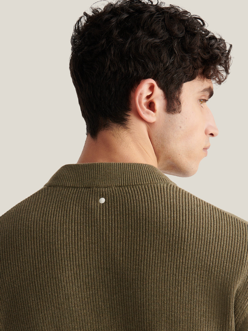 Milano Cardigan Knit Bomber in Tea Leaf