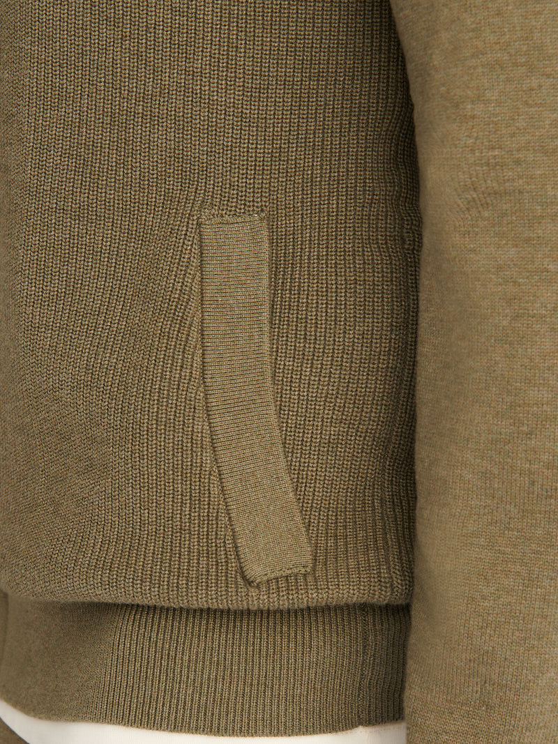 Milano Cardigan Knit Bomber in Tea Leaf