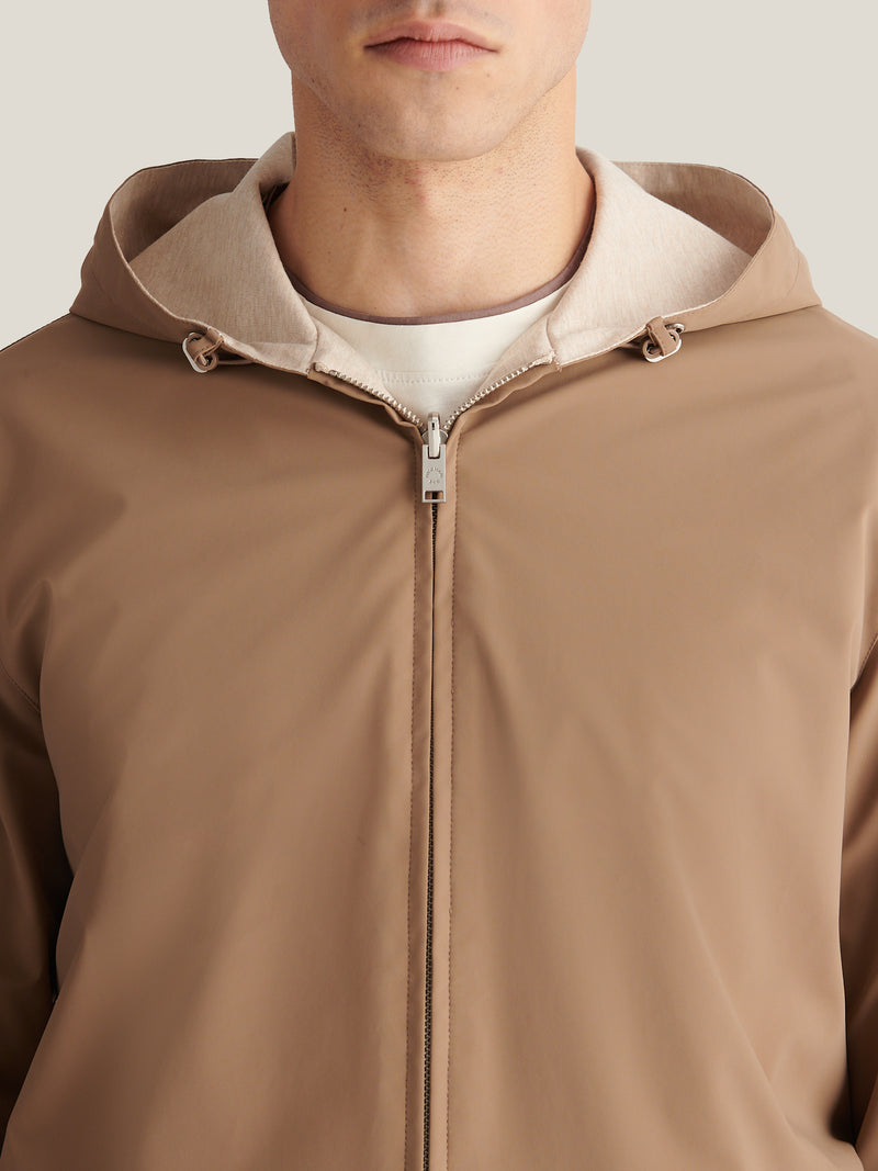 Sloane Reversible Hooded Jacket in Caribou