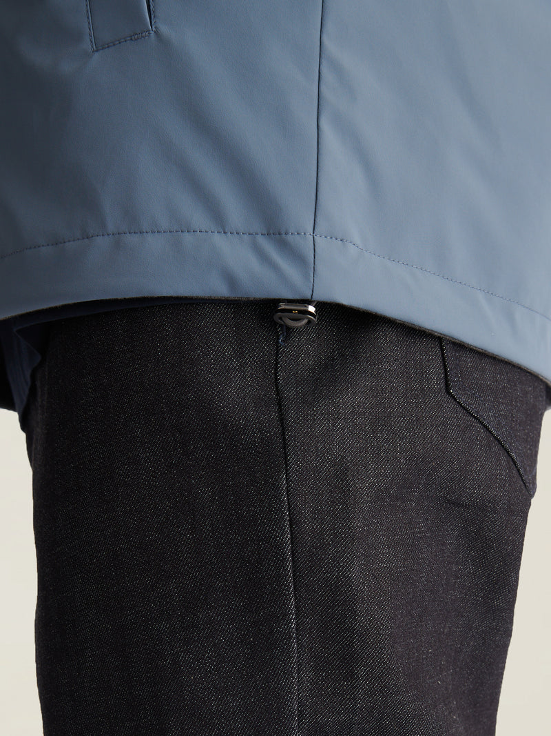 Sloane Reversible Hooded Jacket in Blue Mirage