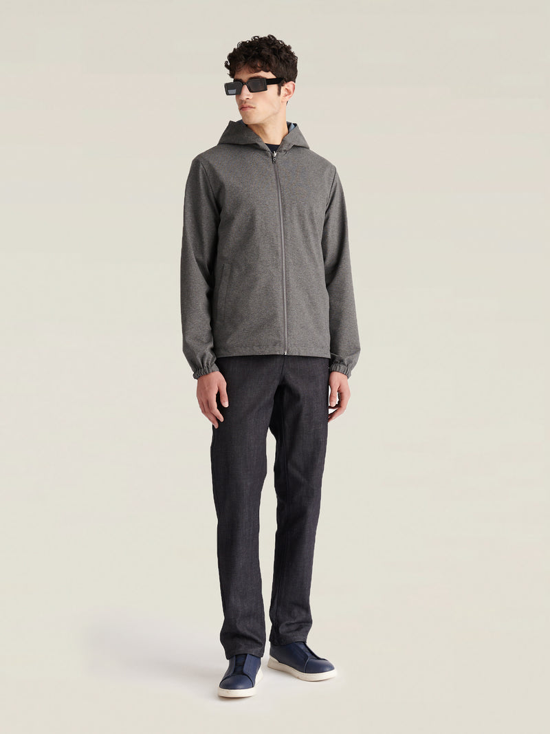Sloane Reversible Hooded Jacket in Blue Mirage