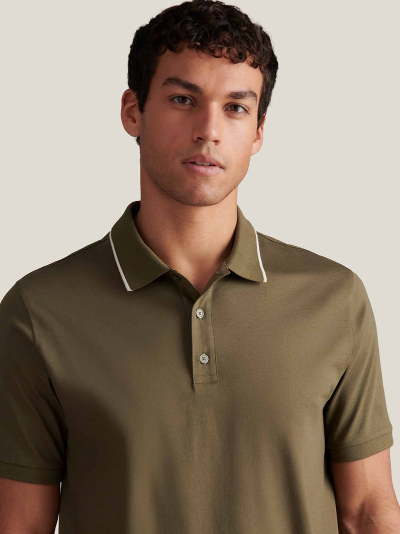 Mercerised Cotton Tipped Polo Shirt Sea Turtle