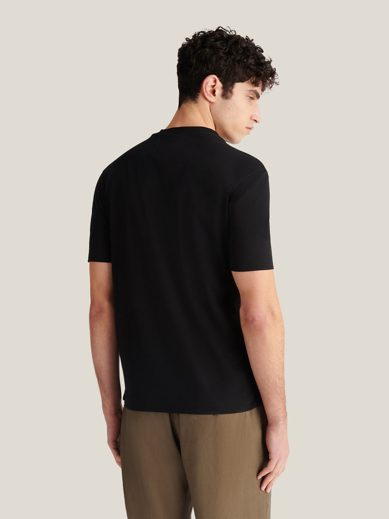 Mercerised Cotton T-Shirt Black