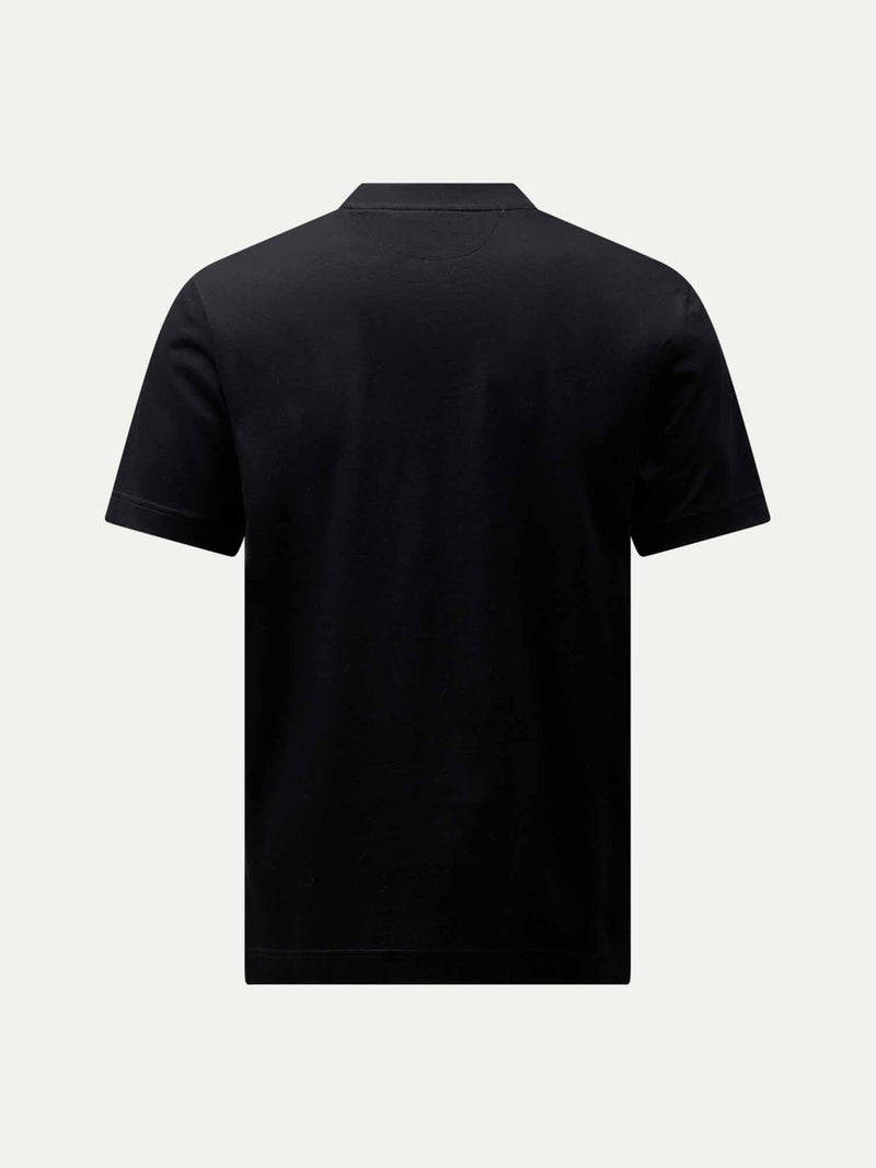 Devonshire Mercerised Cotton T-Shirt in Black