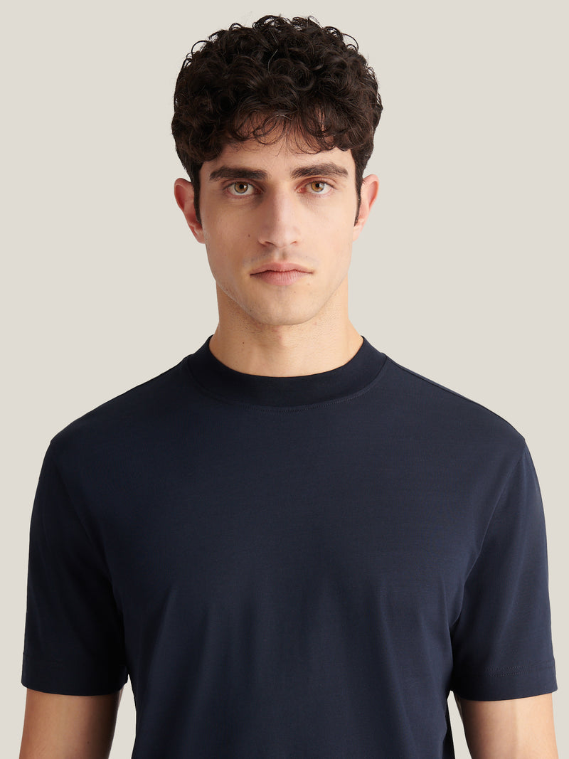 Mercerised Cotton T-Shirt Dark Sapphire Navy