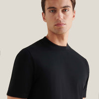 Double Layer Mercerised Cotton T-Shirt Black