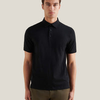 Mercerised Cotton Polo Shirt Black