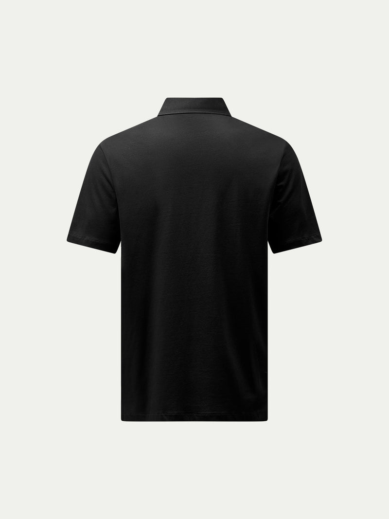 Mercerised Cotton Polo Shirt Black