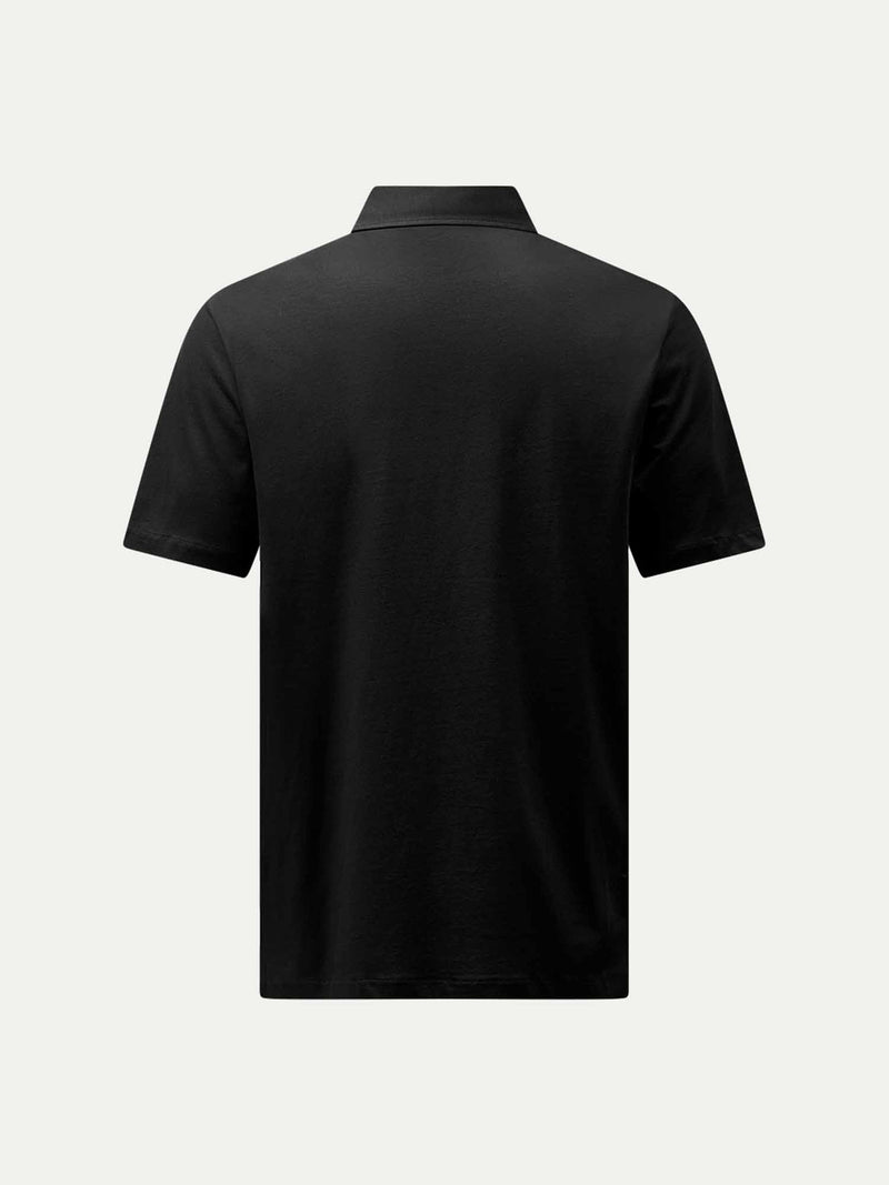 Mercerised Cotton Polo Shirt Black