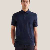 Mercerised Cotton Polo Shirt Dark Sapphire Navy