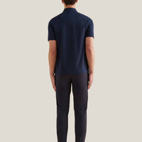 Mercerised Cotton Polo Shirt Dark Sapphire Navy