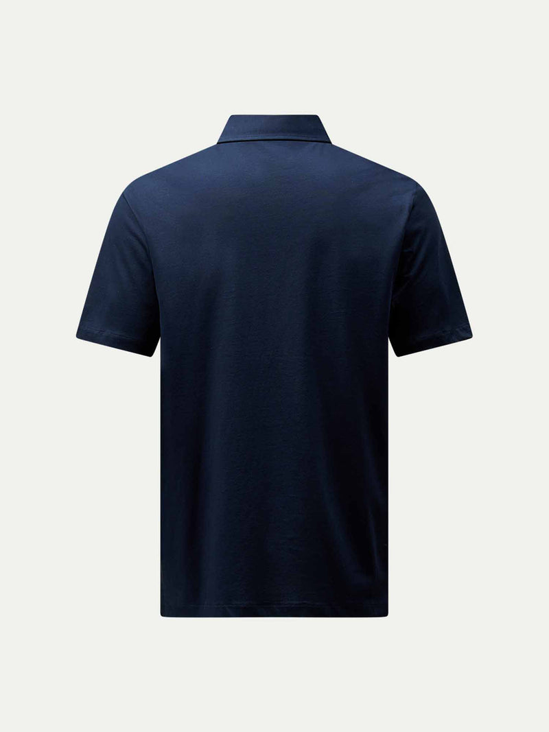 Mercerised Cotton Polo Shirt Dark Sapphire Navy
