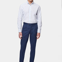 Cuffed Chino Trousers in Navy Blue
