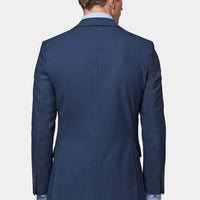 Classic Notched Lapel Suit Jacket in Navy Blue