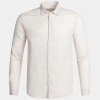 Casual Linen Blend Long Sleeve Shirt in Beige