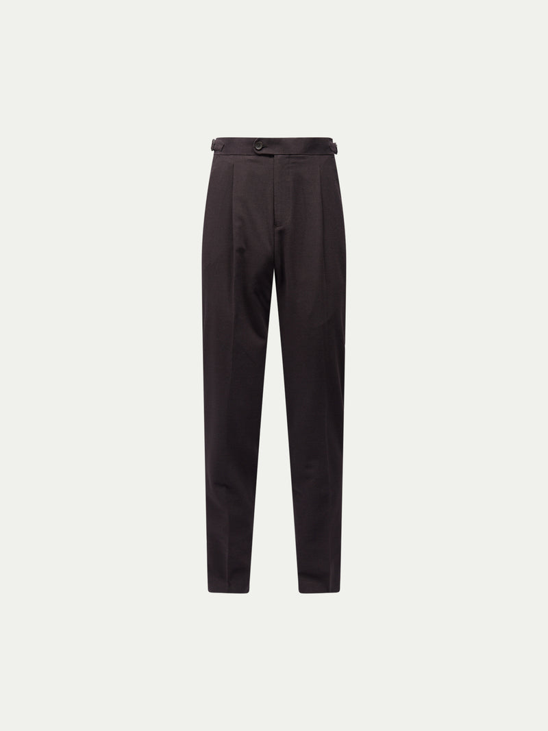 Twill Blend Smart High Waisted Trouser in Java