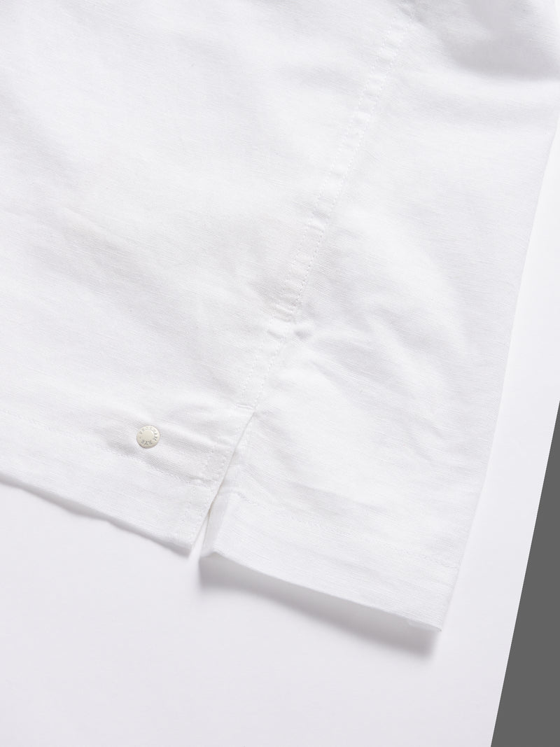 Porto Linen Blend Shirt in Bright White