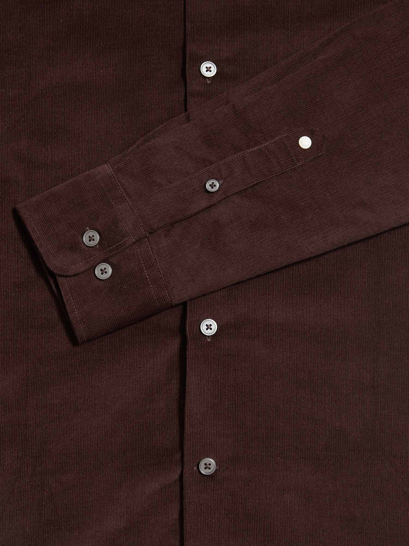 Micro Cord Button-Down Shirt in Java